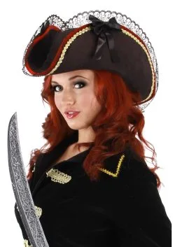 Elope Lady Buccaneer Black Costume Hat