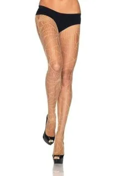 LEG AVENUE Nude Distressed Net Tights For Women