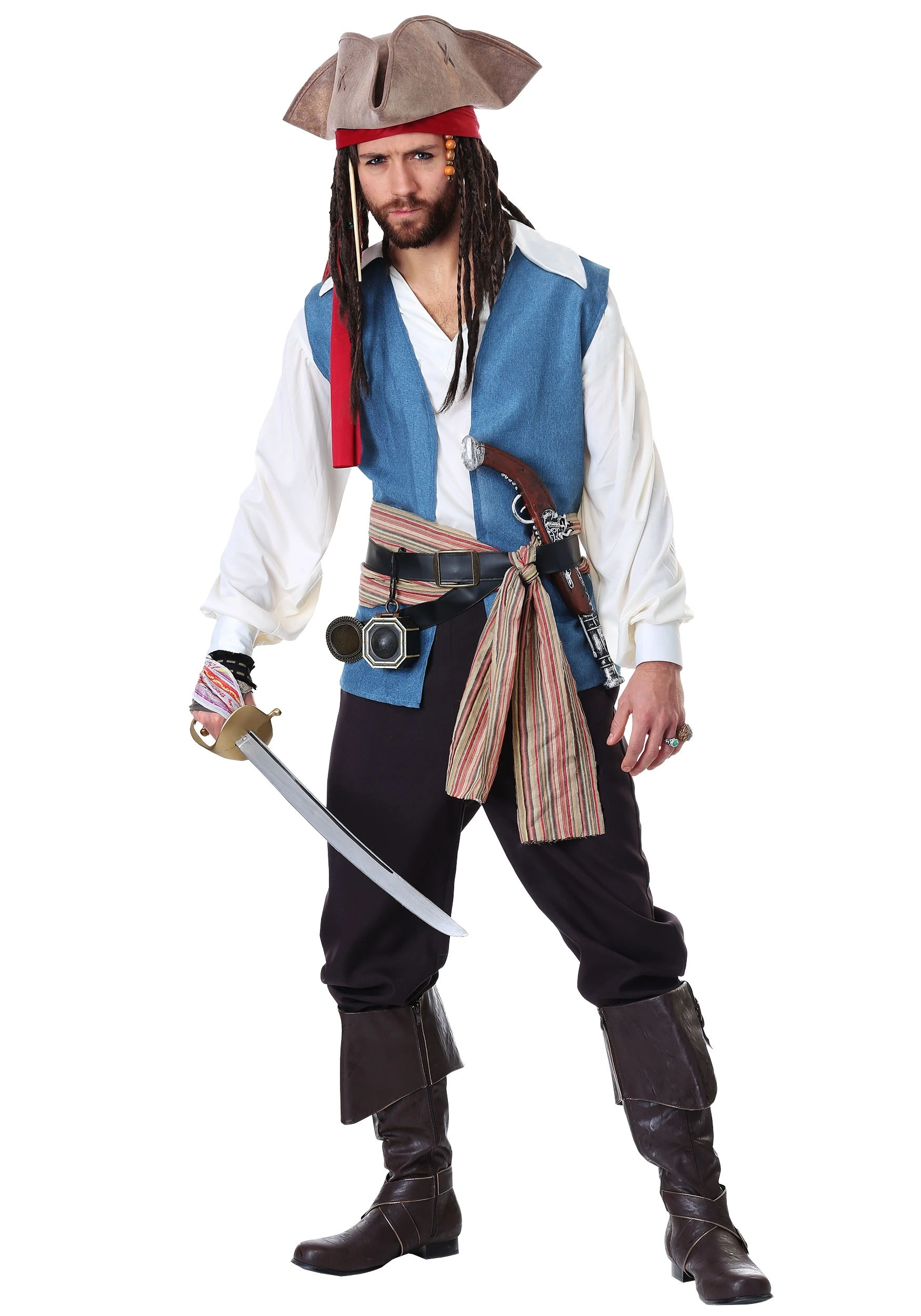 Fun Costumes Men's Plus Size Sparrow Pirate Costume
