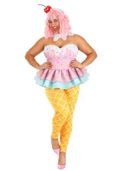 BigWan Apparel Co. Plus Size Sweet Treat Ice Cream Costume For Women