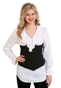 Fun Costumes Plus Size Women's Ruffled Pirate Costume Blouse