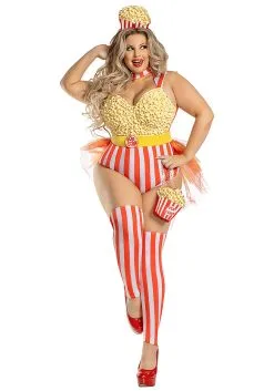 Party King Women's Plus Size Popcorn Babe Costume