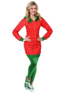 Meisheng Strawberry Hoodie Dress Costume