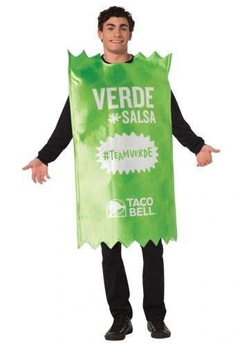 Morris Costumes Adult Verde Taco Bell Sauce Packet Taco Bell Costume