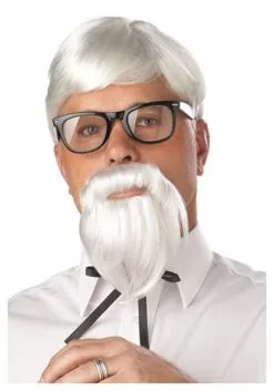 California Costume Collection White Colonel Wig And Moustache
