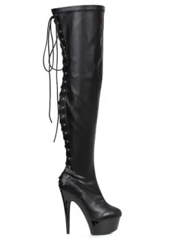 Ellie Black Lace Thigh High Boots For Women