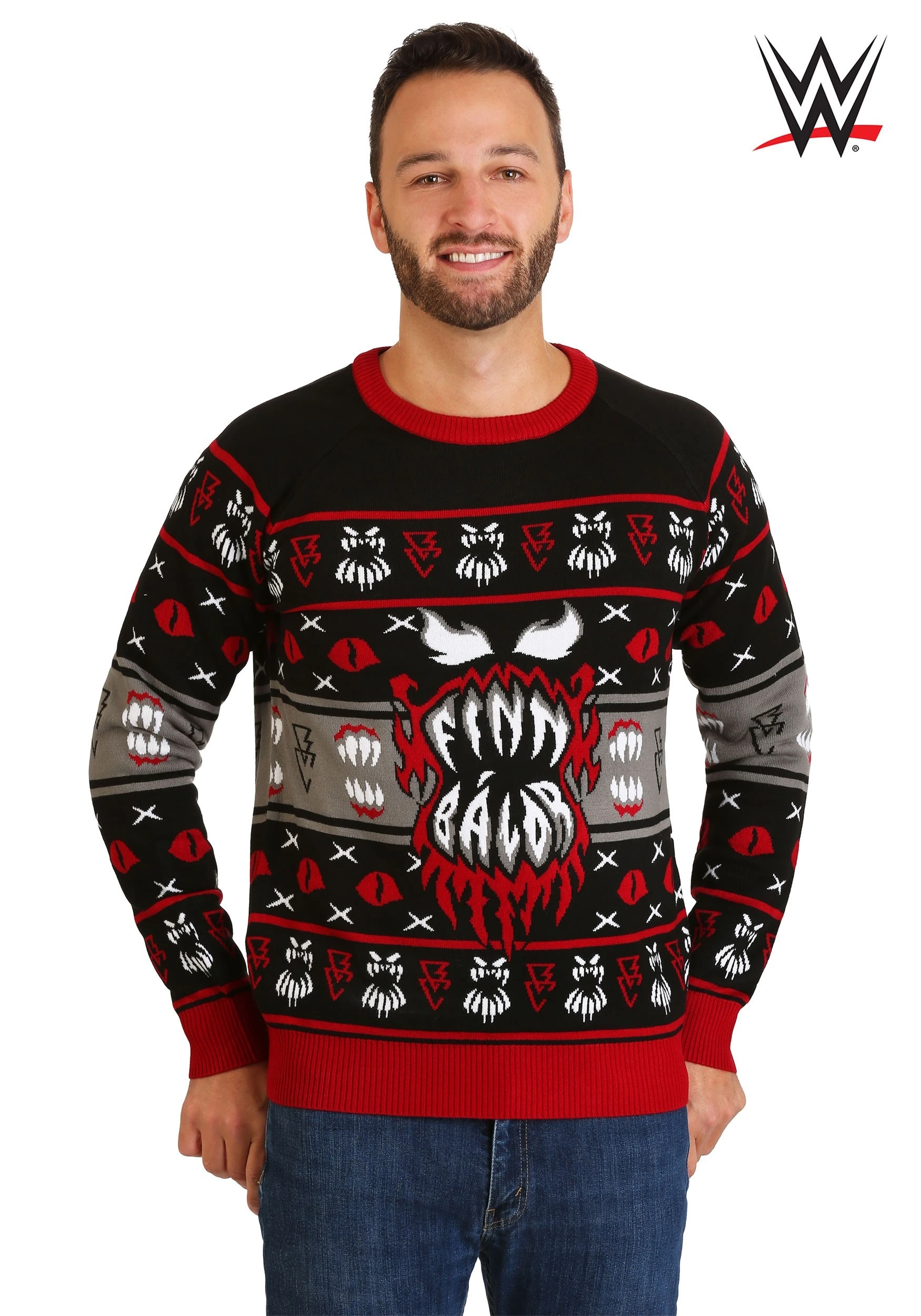 Shenzen Amilla Adult WWE Finn Bálor Ugly Christmas Sweater - Image 3
